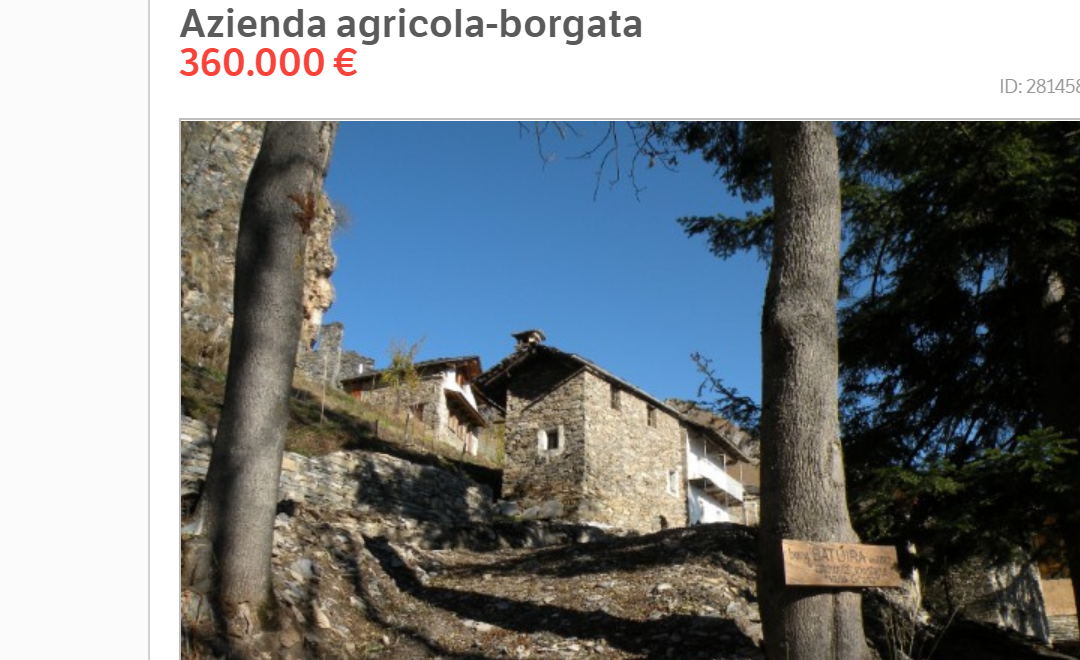 La borgata alpina in vendita in Piemonte: un paradigma possibile per il futuro del turismo