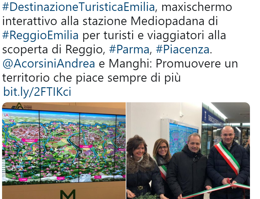 A Reggio Emilia un maxischermo interattivo per orientare i turisti
