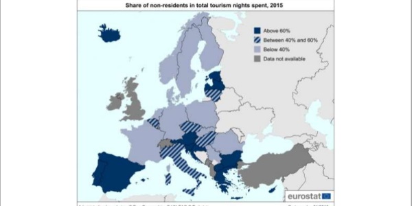 Turismo in Europa, Italia seconda nei pernottamenti di stranieri